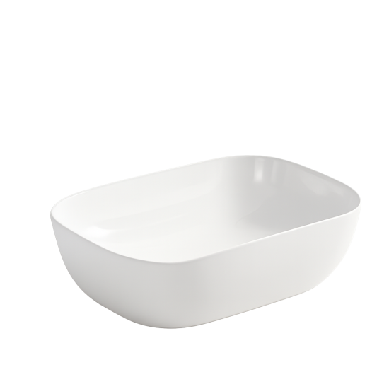 455*325*135mm Bathroom Oval Above Counter White Ceramic Wash Basin